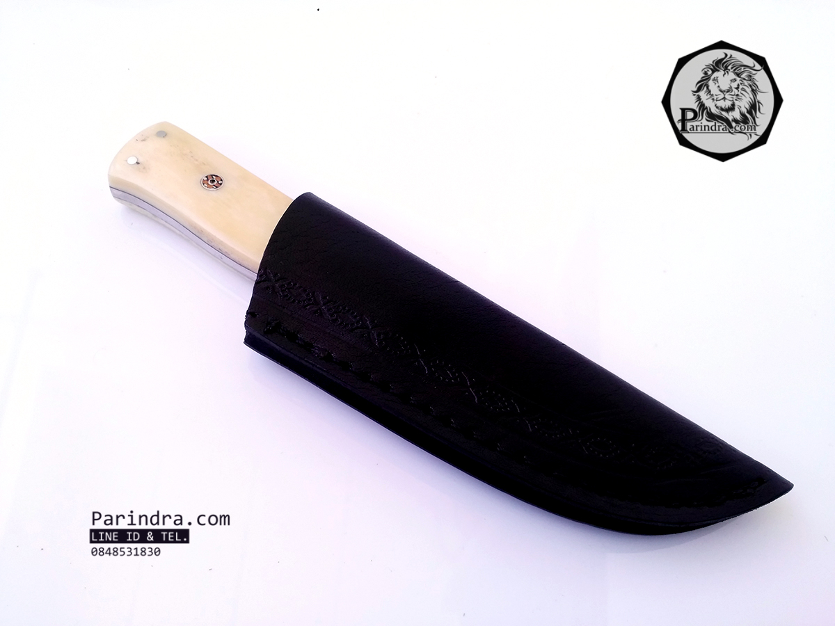 มีดดามัสกัส ทรงมีดแล่ (Damascus) ด้ามกระดูกอูฐและเขาวัว ขนาด 7.5 นิ้ว ตีพับ 200 ชั้น นำเข้าจาก ปากีสถาน DPK007
