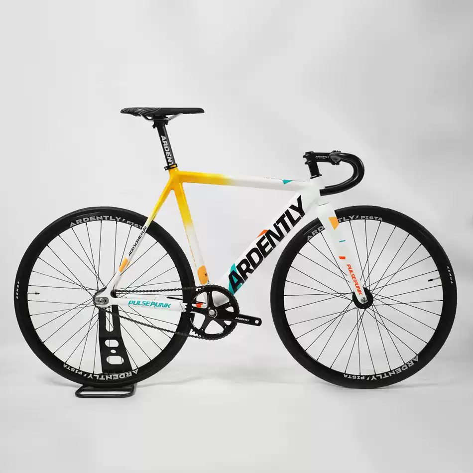 จักรยาน Fixed Gear ARDENTLY PULSE PUNK | ดีไซน์หน้าเอียง อลูมิเนียม 6069 | สั่งทำมือ | ชมพู เหลือง ล้ออลู