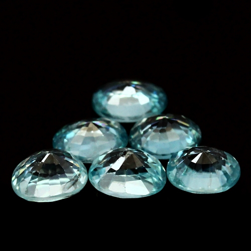 เพทายสีฟ้าทะเล (Zircon) 6.30 กะรัต 11 ชิ้น (0379)