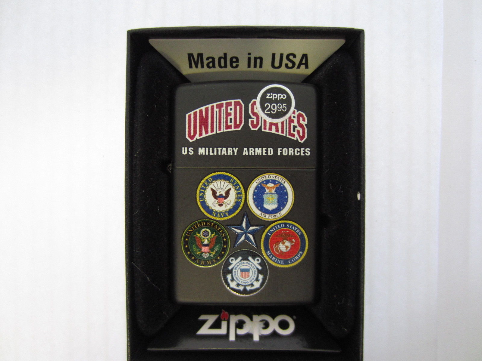 ไฟแช็ค Zippo แท้ Us Army 5 เหล่าทัพ "Zippo 28898 United States Armed Forces" แท้นำเข้า 100%