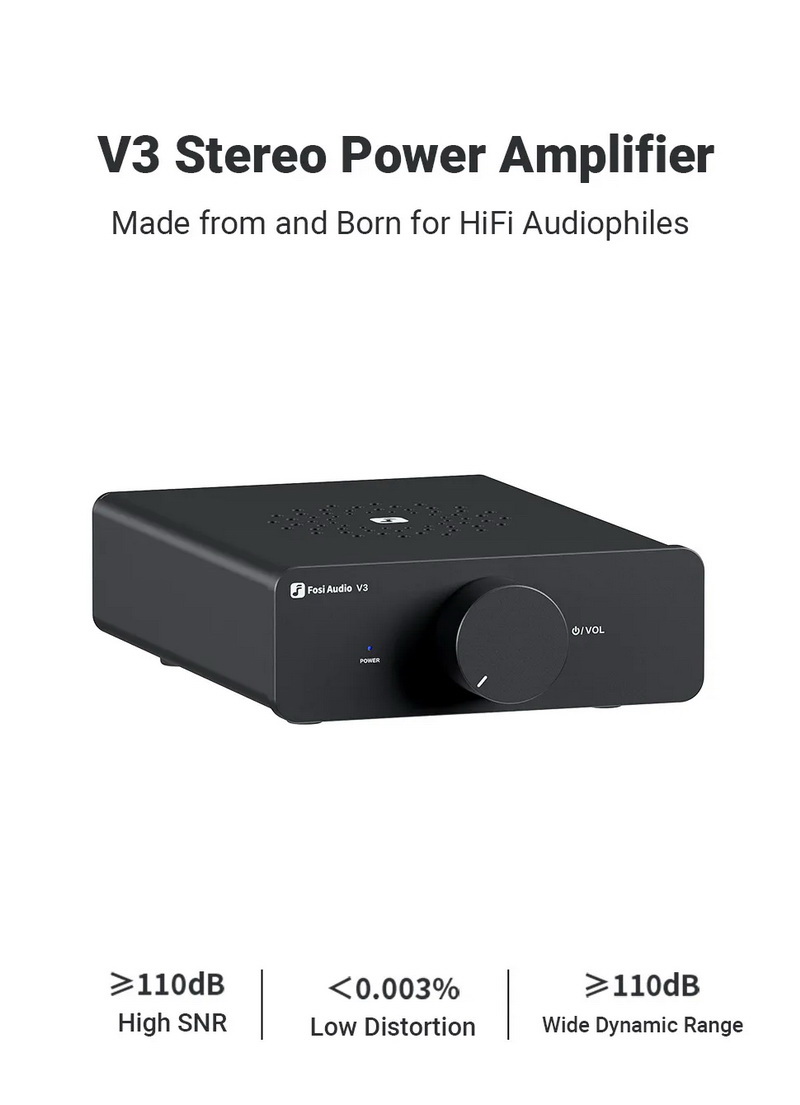 Fosi Audio V3-48V Power Amplifier ClassD ชิป TPA3255 อัพเกรด Op-Amp ได้ ประกันศูนย์ไทย