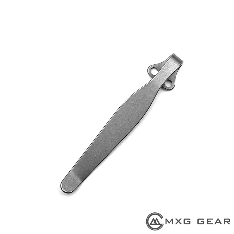 Custom Made Titanium Deep Carry Pocket Clip For Spyderco Knife