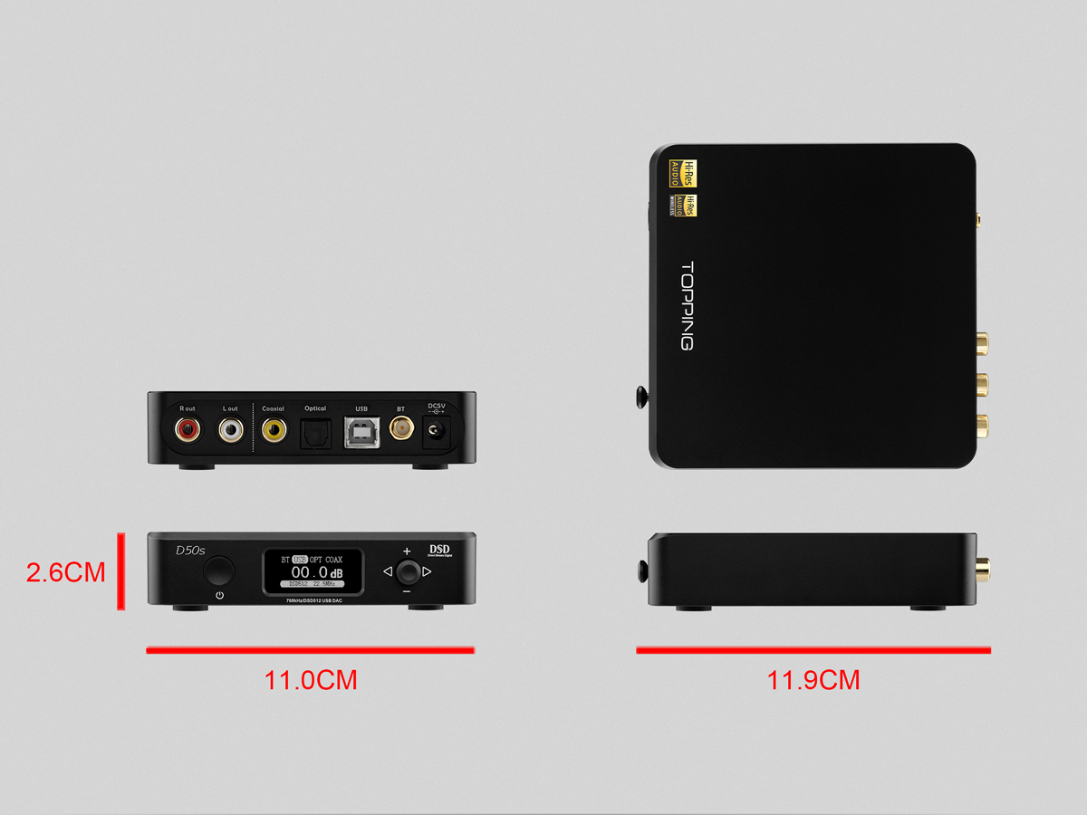 ขาย TOPPING D50s DAC ตั้งโต้ะระดับ Hi-Res รองรับ Bluetooth 5.0 , 32Bit/768kHz , DSD512 , LDAC