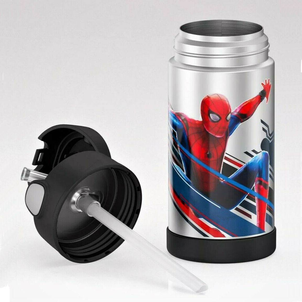 กระติกน้ำเก็บความเย็น Thermos Spider-Man 12oz FUNtainer Water Bottle with Bail Handle - Black