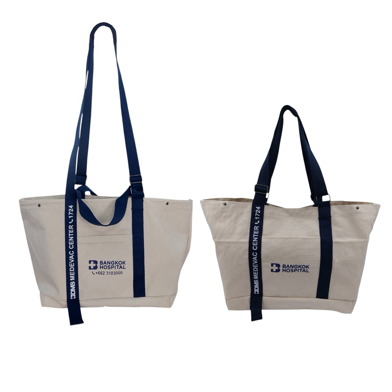 กระเป๋าแคนวาส พร้อมสายสะพาย ทรง Tote bag