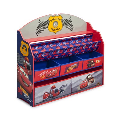 Delta Children Disney Cars Deluxe Book & Toy Organizer (แบบใหม่ล่าสุด) ชั้นเก็บของ ชั้นวางหนังสือ ไซส์ใหญ่