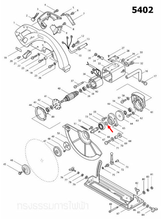 RING 20 เลื่อยวงเดือน Makita มากีต้า 5401N [#40], 5402 [#54] Pn.257032-0 (แท้) ##