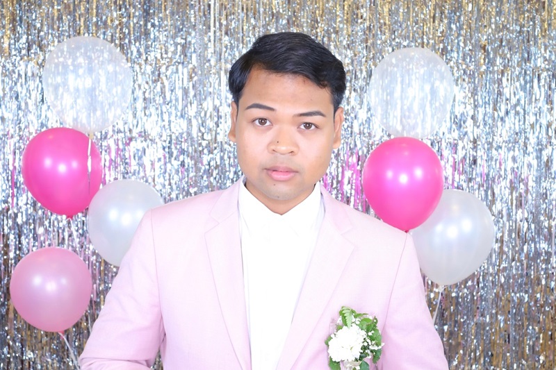 พร้อมเช่า ชุดสูทชาย สีชมพูพาสเทล 2 กระดุม ลายทอแบบเรียบเนียน (ไม่มีกั๊ก)