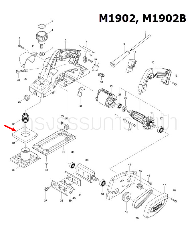 RUBBER PACKING 18 กบไสไม้ไฟฟ้า Maktec มาคเทค, Makita มากีต้า MT190, M1901, M1901B, M1902, M1902B [#31] Pn.421858-8 (แท้) ##