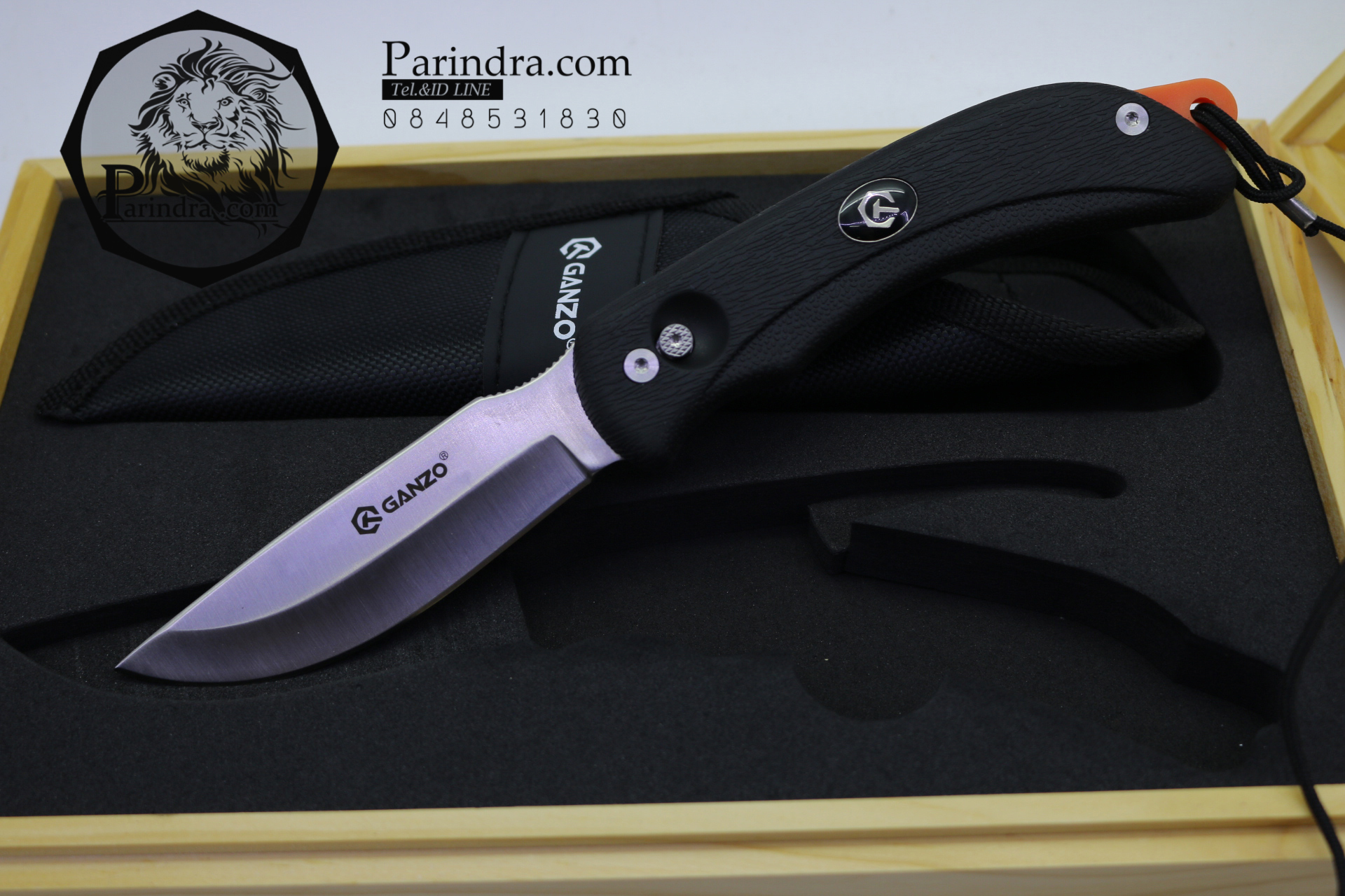 มีดใบตายเดินป่า Ganzo Double Blade Knife มีสองใบมีด กานโซ่ รุ่น G-802 สีดำ รุ่นใหม่ ล่าสุด ของแท้ 100%