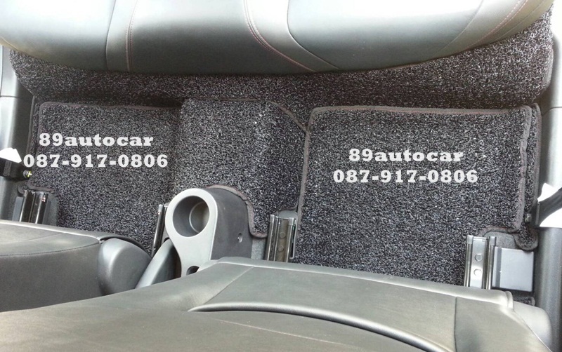 พรมดักฝุ่นปูพื้นรถยนต์ MG3 สีดำขอบดำด้ายแดง + ท้าย + พับเบาะ