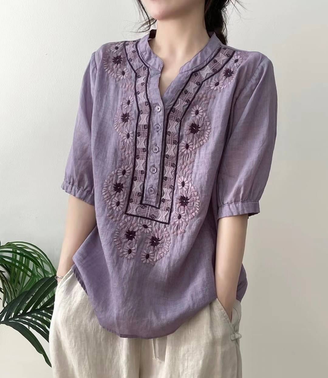 เสื้อผ้าลินินลายปัก