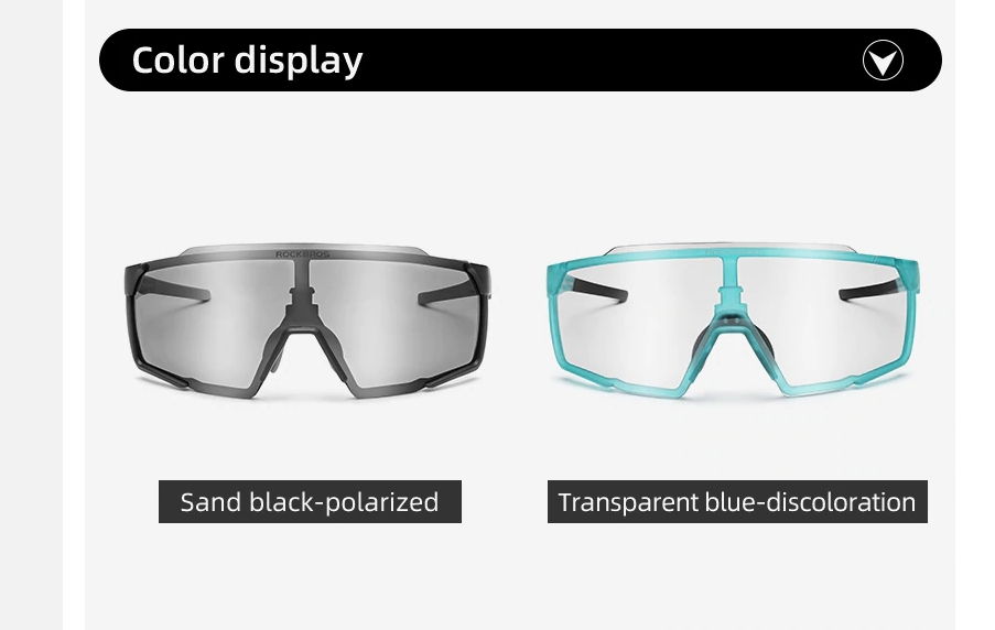 แว่นตา ROCKBROS Glasses Photochromic / Polarized Lens Myopia Frame (ฟ้า,ดำ)