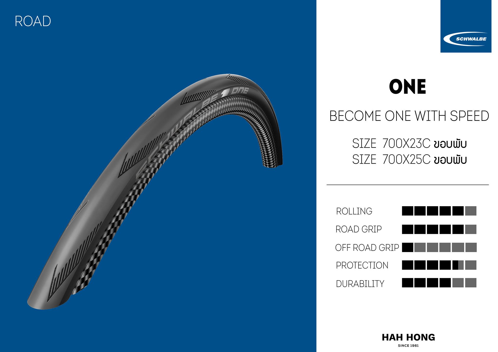 SCHWALBE ยางนอกถนน SCHWALBE ONE (2020), ขอบพับ, 700X28C, สีดำ