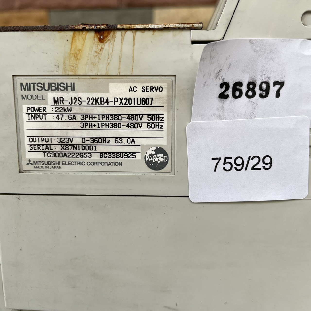MR-J2S-22KB4-PX201U607 SERVO DRIVE " MITSUBISHI "