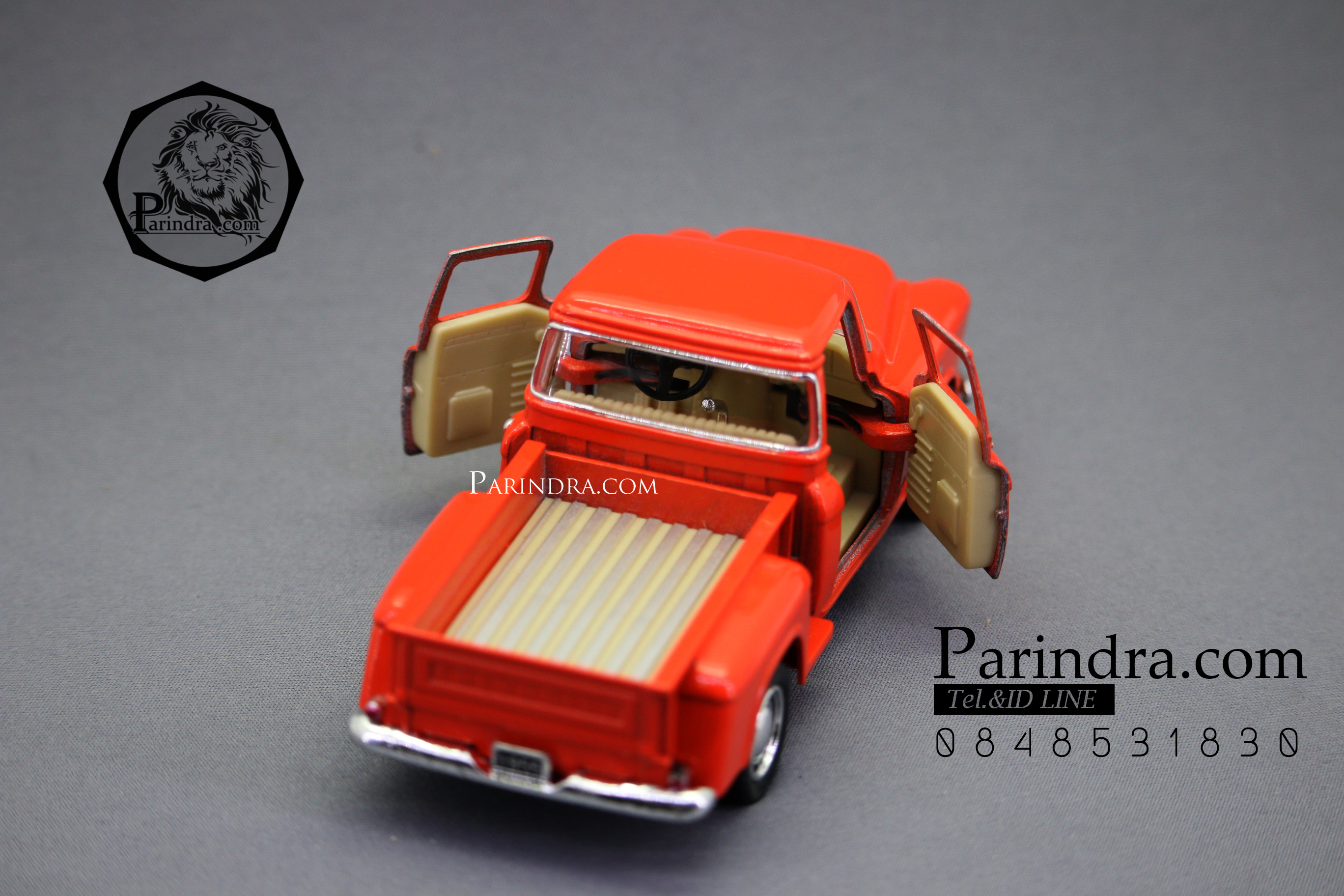 โมเดลรถเหล็กรถจำลอง CHEVROLET Chevy Stepside Pick-up 1955 สีส้ม