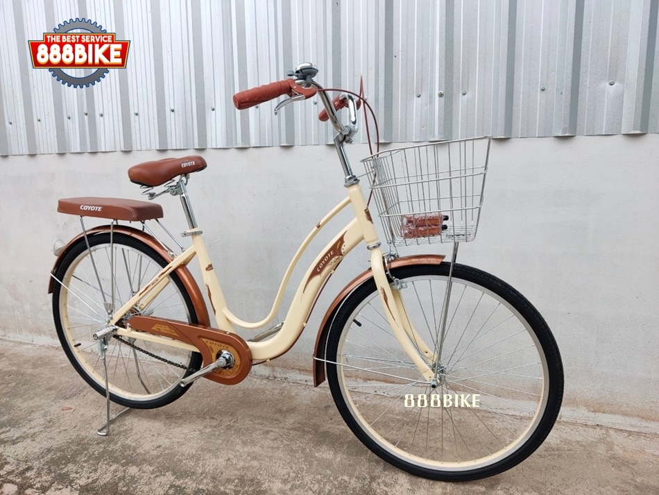 จักรยานแม่บ้าน COYOTE ROYAL ล้อ 26 นิ้ว ไม่มีเกียร์ ตะกร้าหน้าสเตนเลสขนาดใหญ่