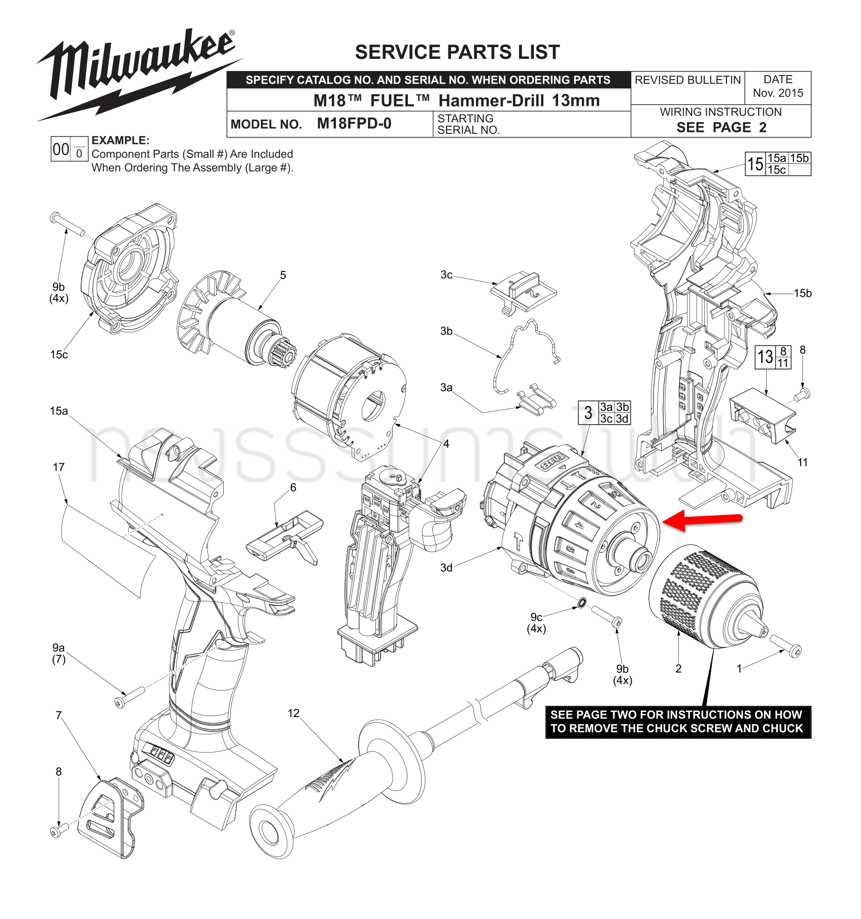 GEAR BOX ASSEMBLY สว่ากระเเทกไร้สาย Milwaukee มิลวอกี้ M18FPD Pn.#3 203142003 (แท้-สั่ง)