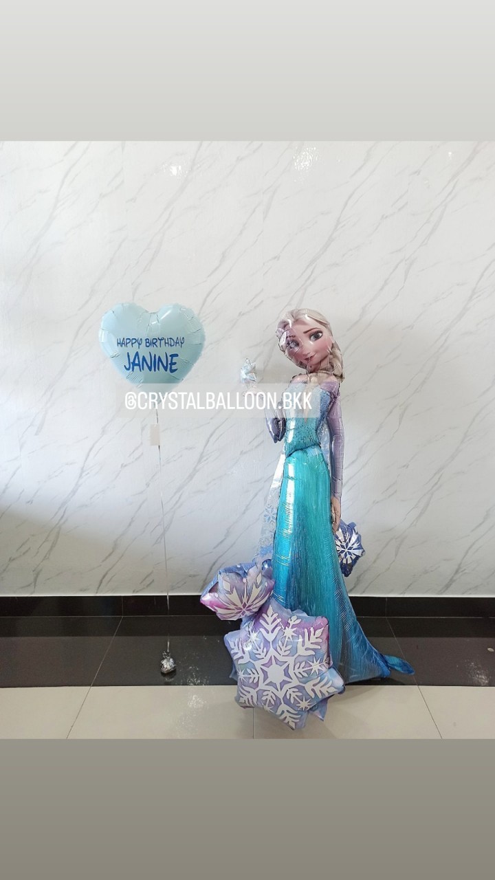 ลูกโป่ง วันเกิดเด็ก ฟอยล์ Frozen Anagram เต็มตัว ขนาด 35"x57" พร้อม ฟอยล์หัวใจ ขนาด 18" 1 ชิ้น พร้อมตกแต่ง สามารถเปลี่ยนสี-ฟอยล์ตกแต่งได้