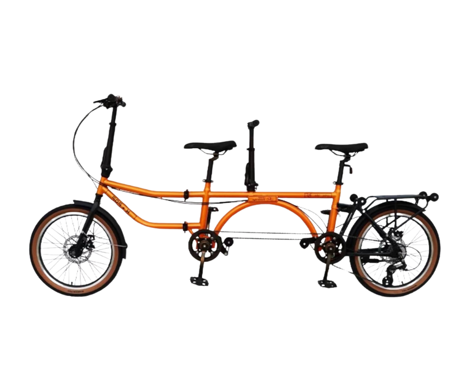 K-POP LG600 จักรยานสองตอน Tandem เกียร์ 8 สปีด พับได้ ลากได้ ล้อ 20นิ้ว เฟรมเหล็ก ปี 2024