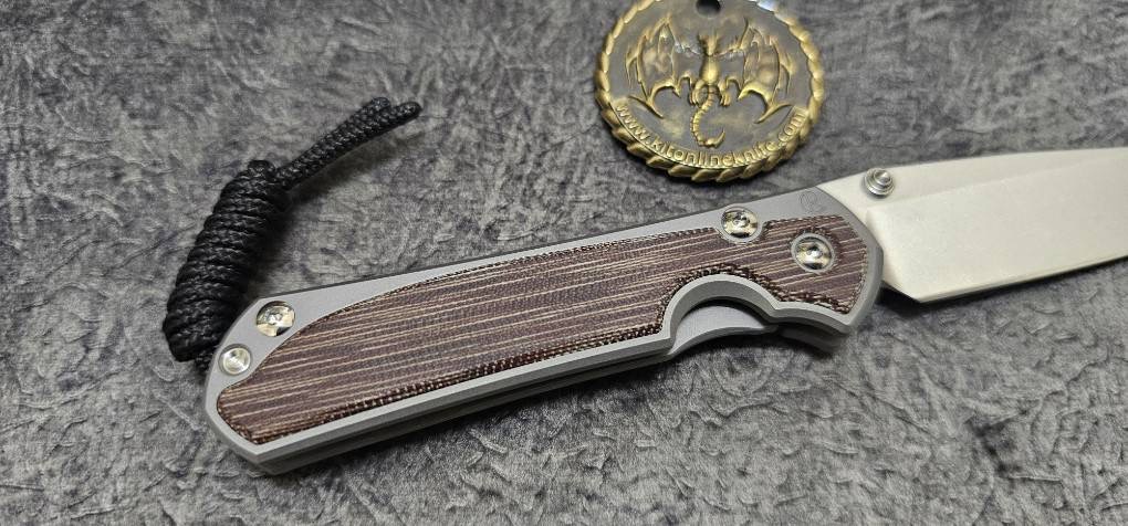 Chris Reeve Small Sebenza 31 lnlay LH Drop Point Natural Canvas Micarta Glass Blasted CPM Magnacut(มือซ้าย)