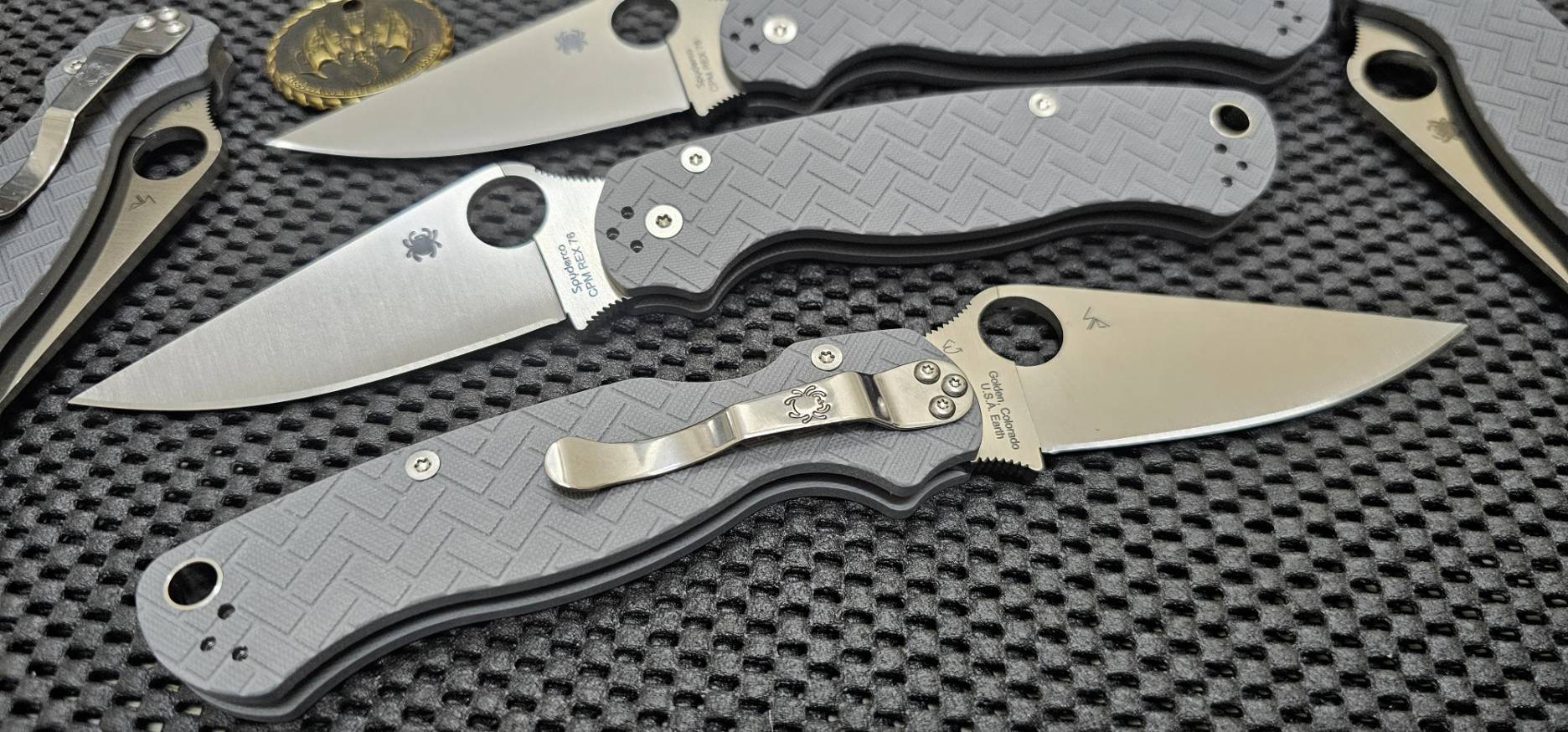 Spyderco Para Military 2 Satin Rex 76 Brick Dark Gray G10 Exclusive