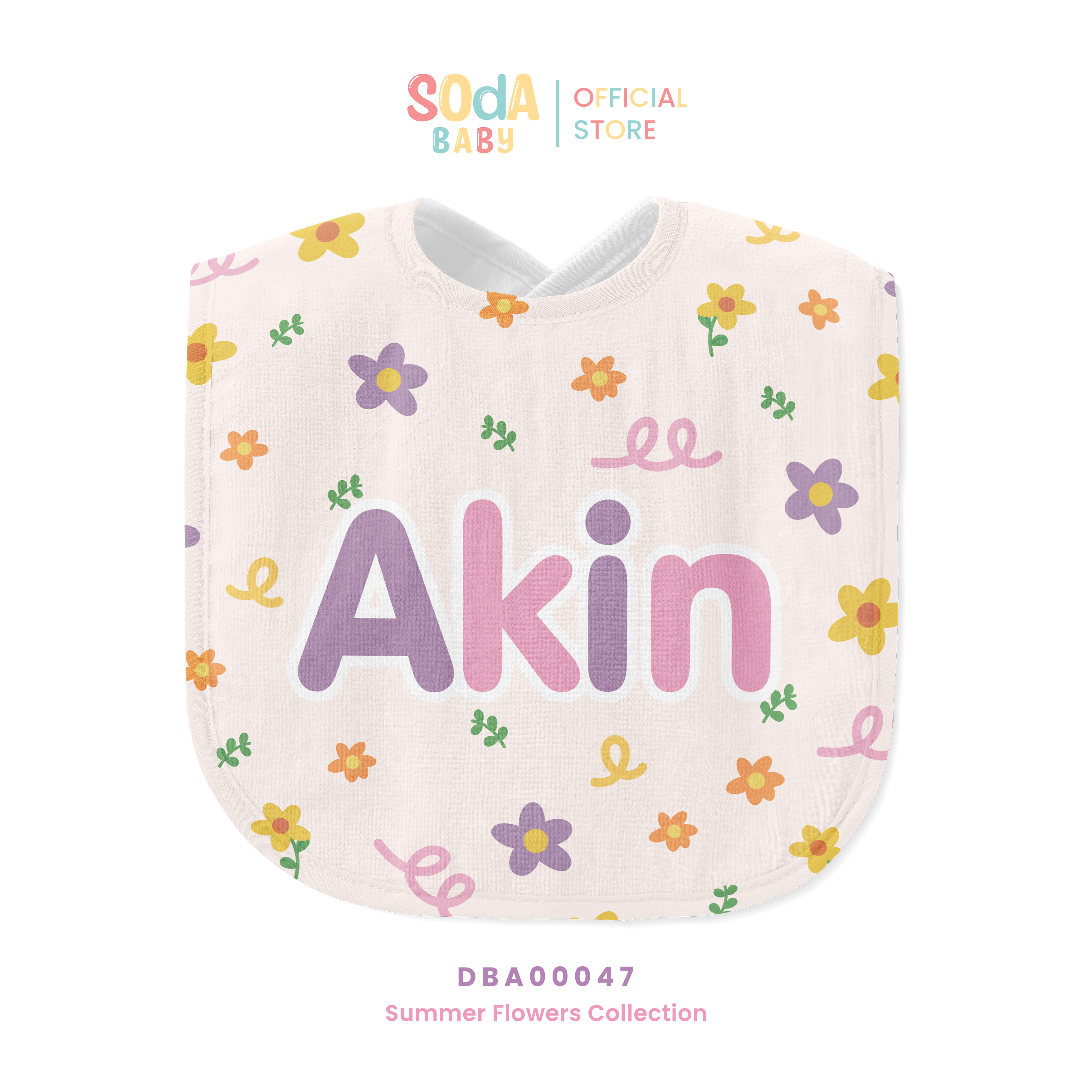 ผ้าซับน้ำลาย Baby Bib ลาย Flower garden รหัส DBA00047 🌼🌸 #SummerFlowers #SOdAbaby
