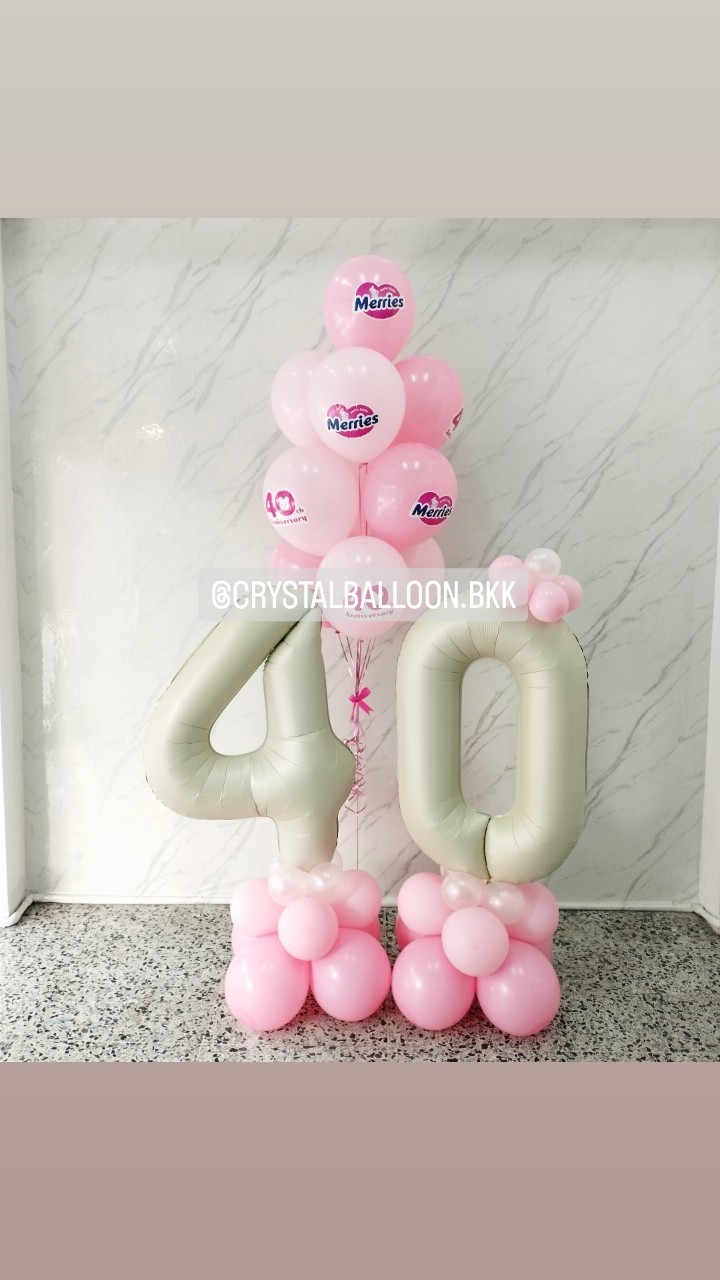 ลูกโป่ง เปิดงาน ช่อลูกโป่ง ช่อ 10 ลูก 1 ช่อ พร้อม ฟอยล์ตัวเลข ขนาด 40" ตั้งฐาน 2 ชิ้น พร้อมตกเเต่ง สามารถเปลี่ยนสีลูกโป่ง/เปลี่ยนข้อความ/เปลี่ยนสี-ฟอยล์ตัวเลขได้