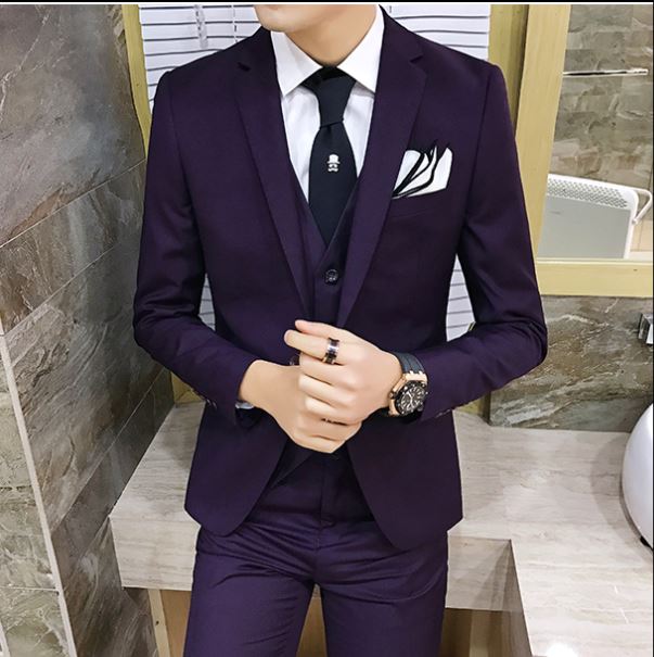 Pre-order ชุดสูทชาย สีม่วง เข้ารูป