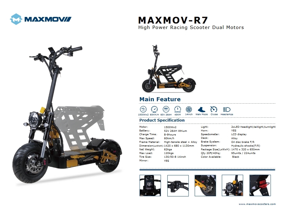 สกู๊ตเตอร์ไฟฟ้า MAXMOV R7 Booster 3000W High Power SCOOTER 2023