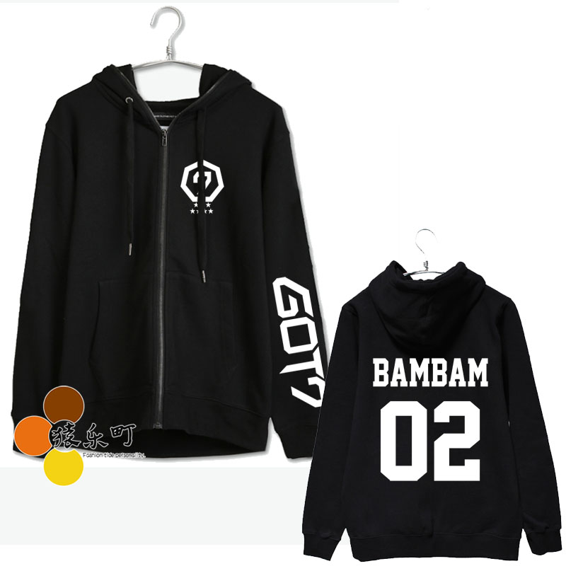 เสื้อฮู้ดซิปหน้า GOT7 2014