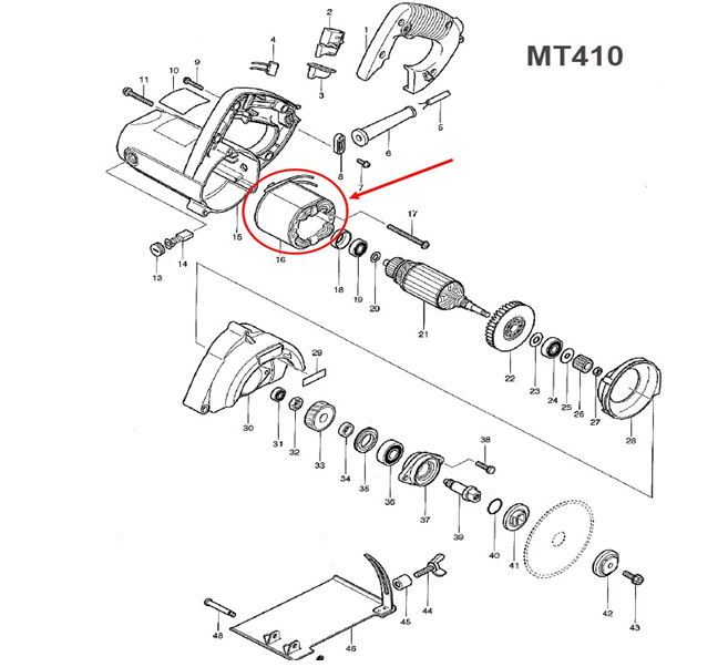 ฟิลคอยล์ เครื่องตัดคอนกรีต Maktec รุ่น MT410 (แท้) ##