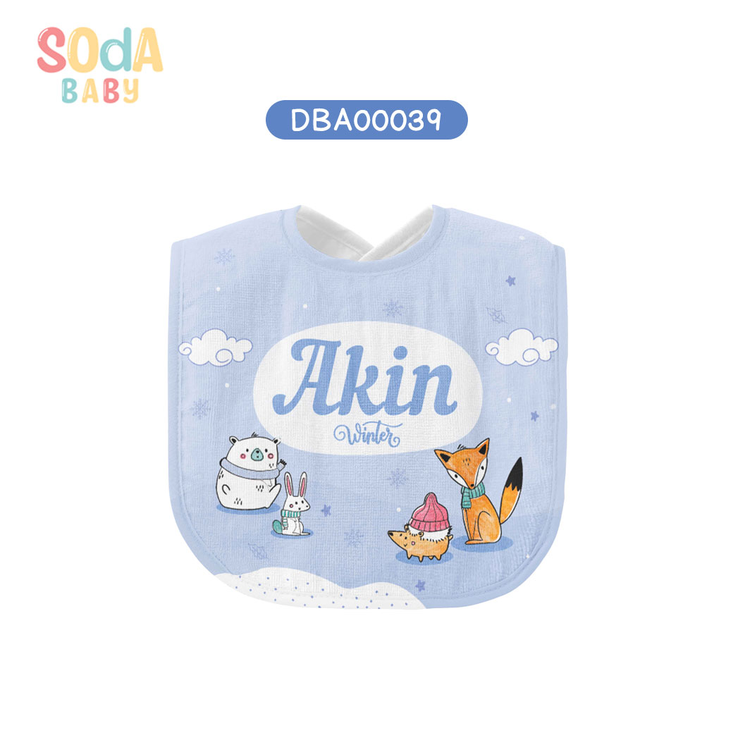 ผ้าซับน้ำลาย Baby Bib Winter #ใส่ชื่อได้ รหัส DBA00039 ⛄️❄️#Winter #SOdAbaby