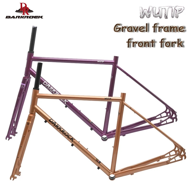 DARKROCK WUTIP Gravel & Cyclocross Frame 700C – Champagne Gold/Deep Purple | Cr-Mo Fork