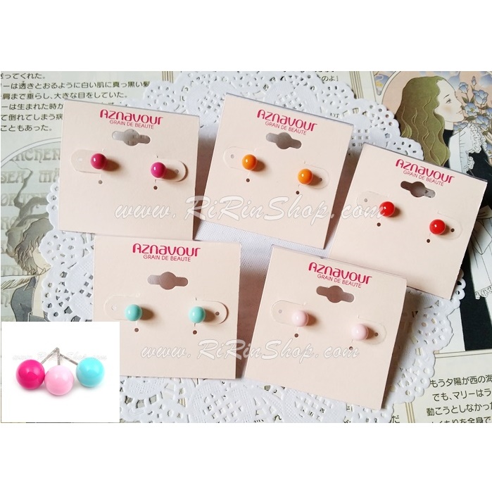 Aznavour ต่างหู, ตุ้มหู ทรงกลม ( 5 สี )