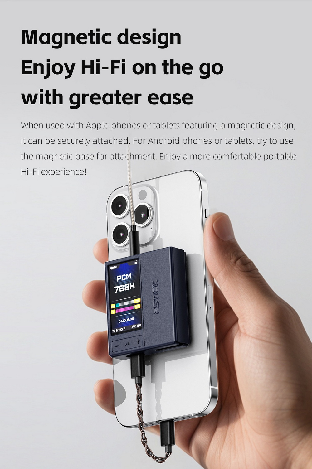 FiiO SK-ESTICK+QX13 เคสหนังสำหรับ ESTICK+QX13 ให้การป้องกันที่ยอดเยี่ยม ทนทาน เฉพาะเคส [-เคส-]