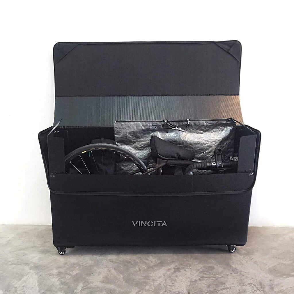VINCITA B144E กระเป๋าเดินทางสำหรับใส่จักรยานแบบมีล้อลาก พร้อมอุปกรณ์ป้องกัน (เหมาะสำหรับเดินทางโดยนำขึ้นเครื่องบิน)