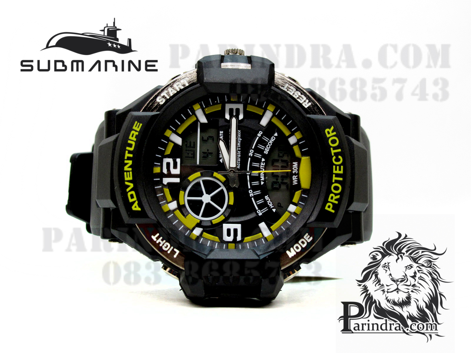 นาฬิกา US submarine Adventure Protector รุ่น TP3156M สีดำตัดเหลือง(พื้นเทา)