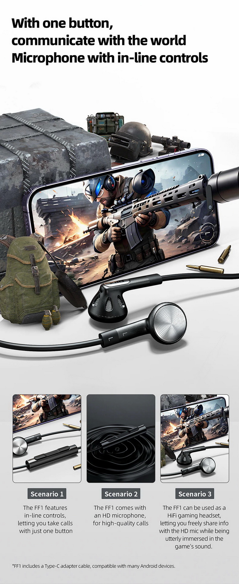 FiiO FF1 หูฟังเอียบัดไดรเวอร์ชุบเบริลเลียม ถอดสายได้ รองรับ Hi-Res ประกันศูนย์ไทย