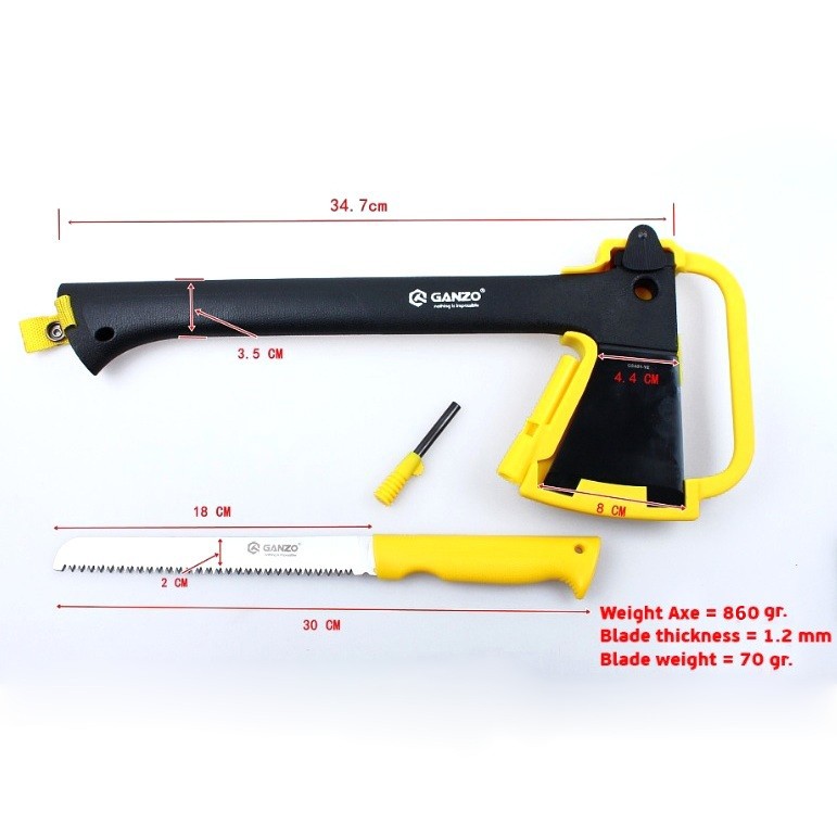 ขวานเดินป่า GANZO SPORT AXE รุ่น GSA01-YE (ของแท้)