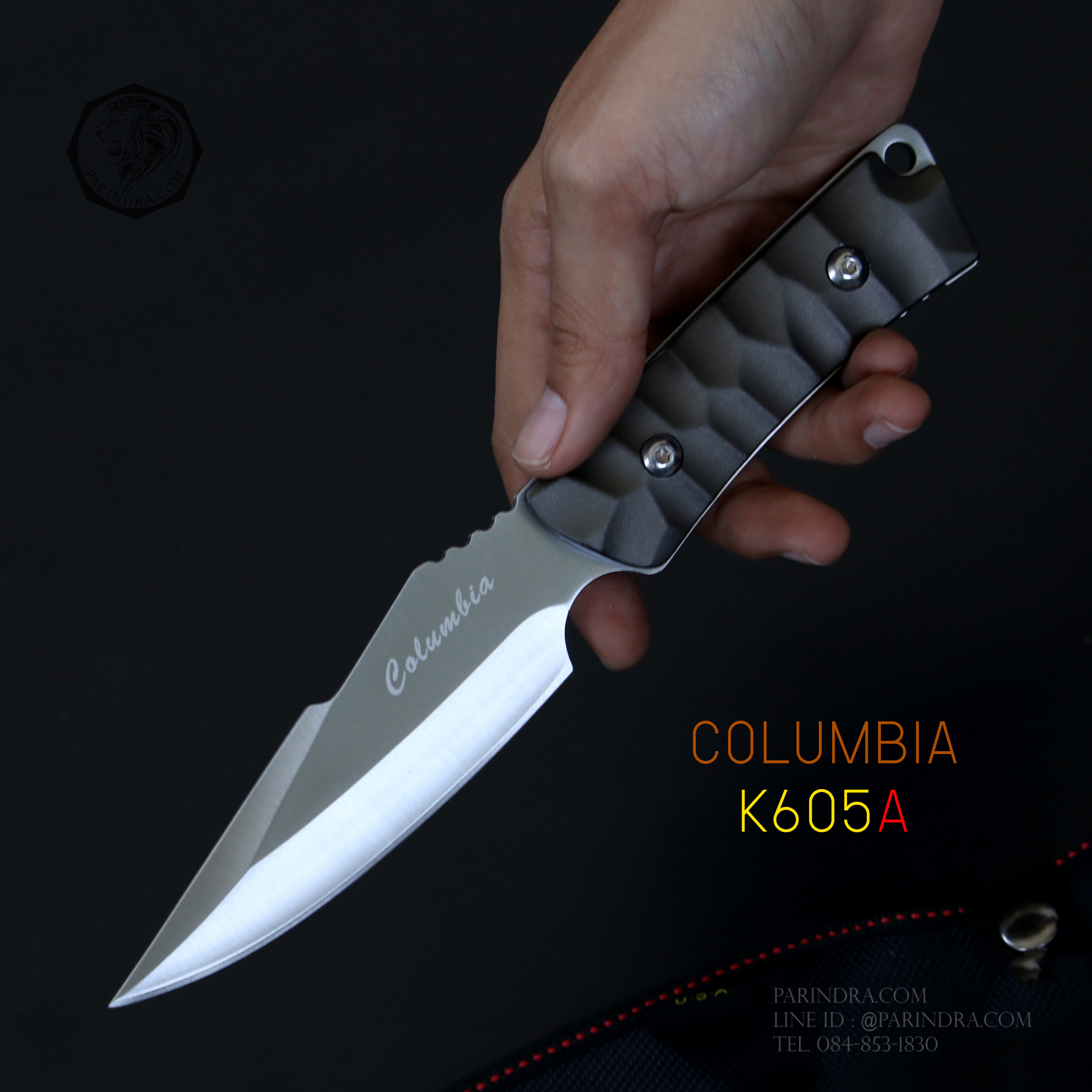 มีดใบตาย COLUMBIA รุ่น K605A ใบมีดสีเงิน ปลายแหลม ขนาด 9 นิ้ว