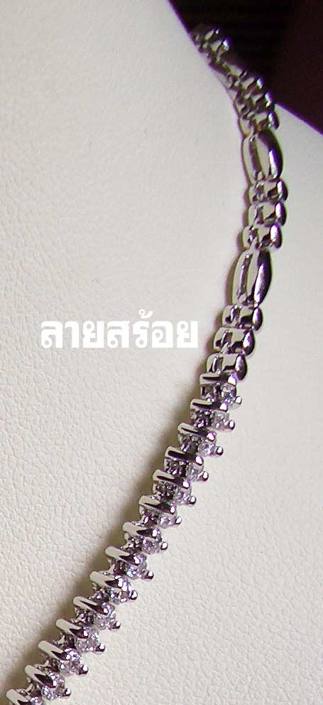 BN018RD+++สร้อยเพชร ปมดอกไม้++ แบบหรูหรา สวยมากๆ ดูไฮโซ เพชรแวววาว ดูทันสมัย เหมือนงานร้านจิวฯเลยค่ะ ใส่ออกงานได้สบายมากๆๆ