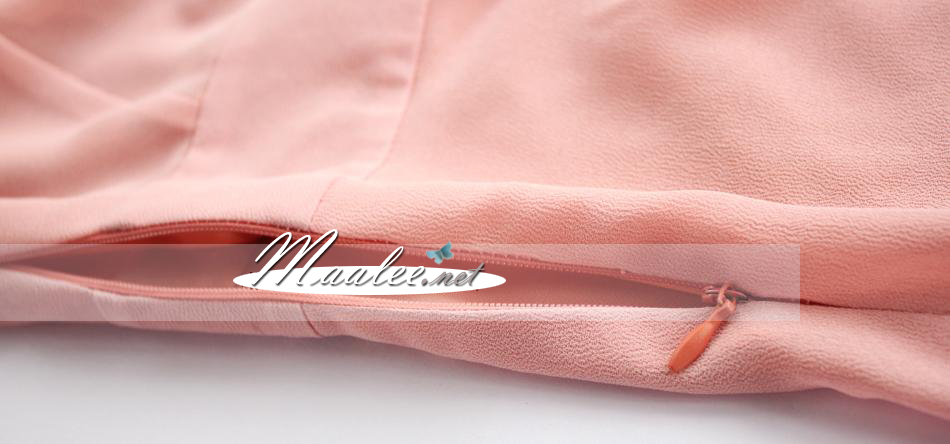 พร้อมส่ง ชุดออกงาน ชุดเดรสชีฟอง Slim Design สีเขียวมินท์ แขนและกระโปรงชายย้วย (เหลือเฉพาะไซส์ L)