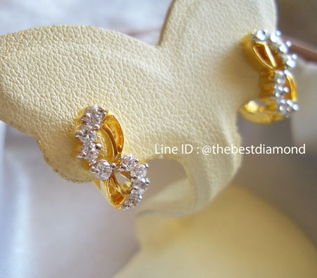 BE322 ต่างหูรูปแบบคล้าย อินฟินิตี้ งานสวยมากๆๆ เหมือนจริงมากๆๆ เพชรCZ แวววาว