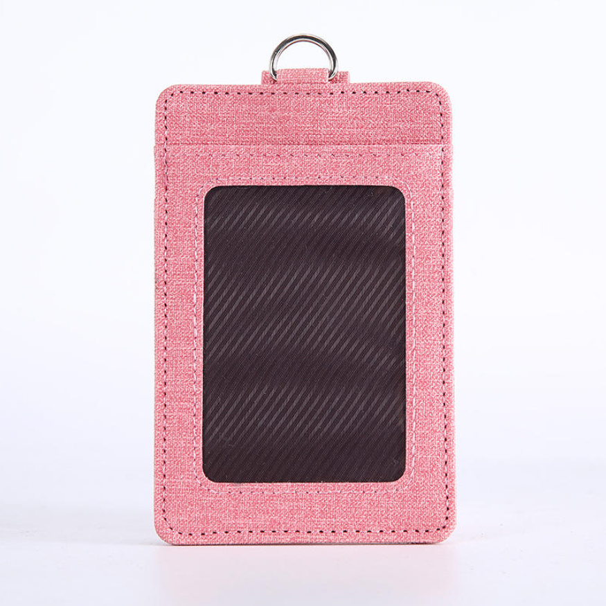 ซองใส่บัตรหนัง PU (มีช่องบัตรด้านหลัง) ขนาด 7.2*11 ซม. พร้อมสายคล้องคอ