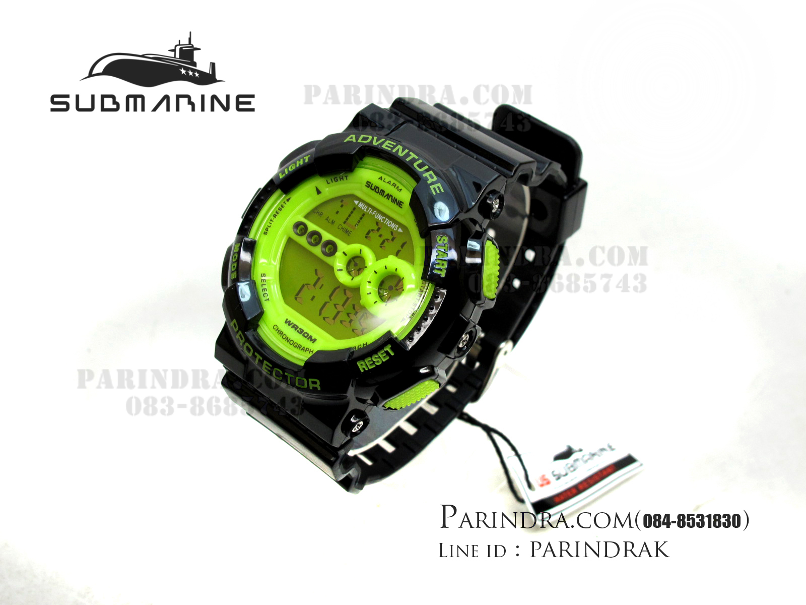 นาฬิกา US submarine รุ่น TP1282M สีดำ-หน้าปัดเขียว พื้นหลังเขียว