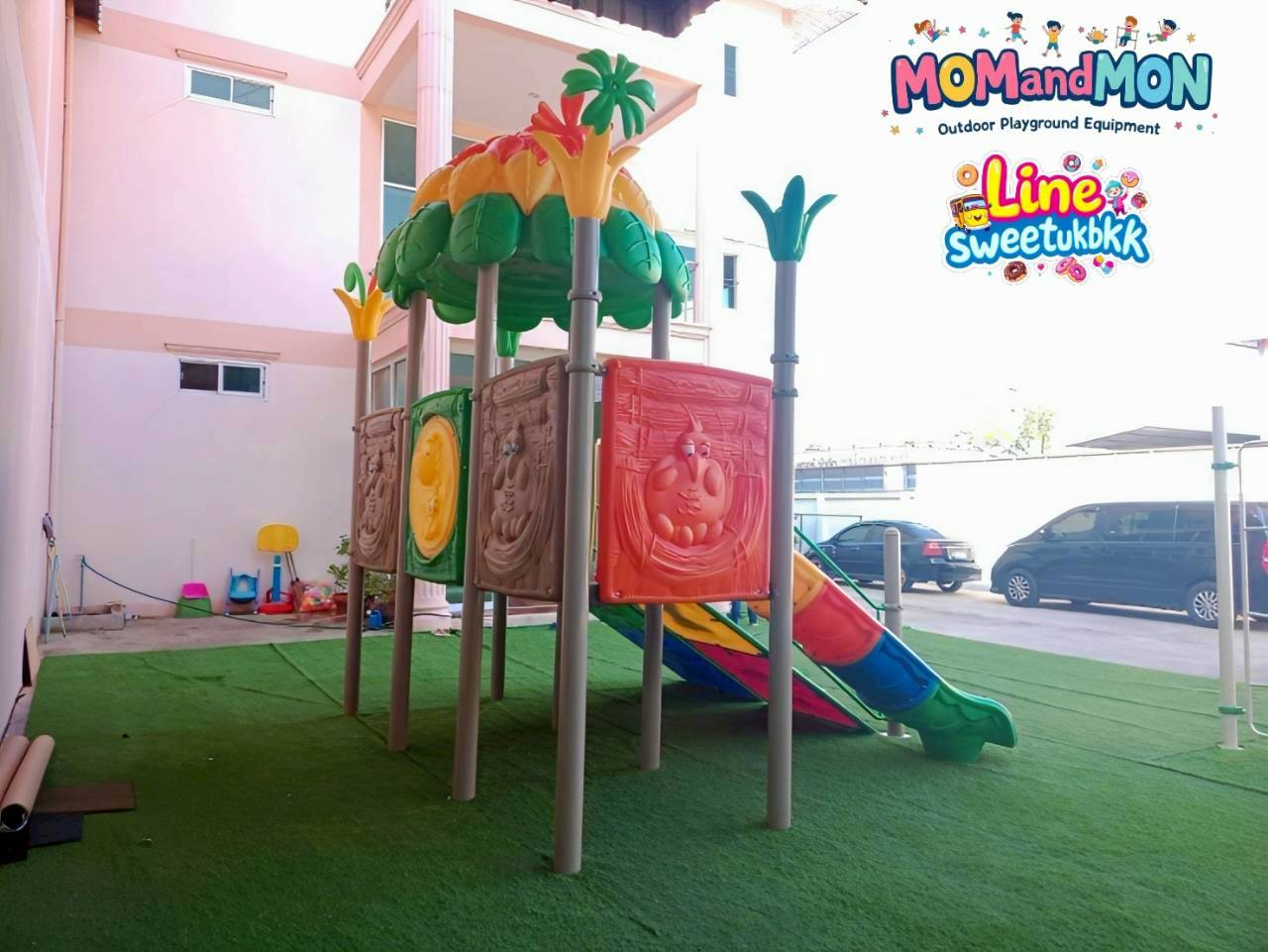 เครื่องเล่นสนาม-ชุด-ปีนป่ายกับพุ่มไม้