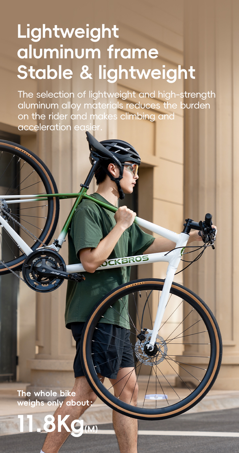 จักรยานไฮบริด ROCKBROS RIDA P2E เฟรมอลูมิเนียม เกียร์ Shimano Altus (2x8 สปีด) ล้อ 700c