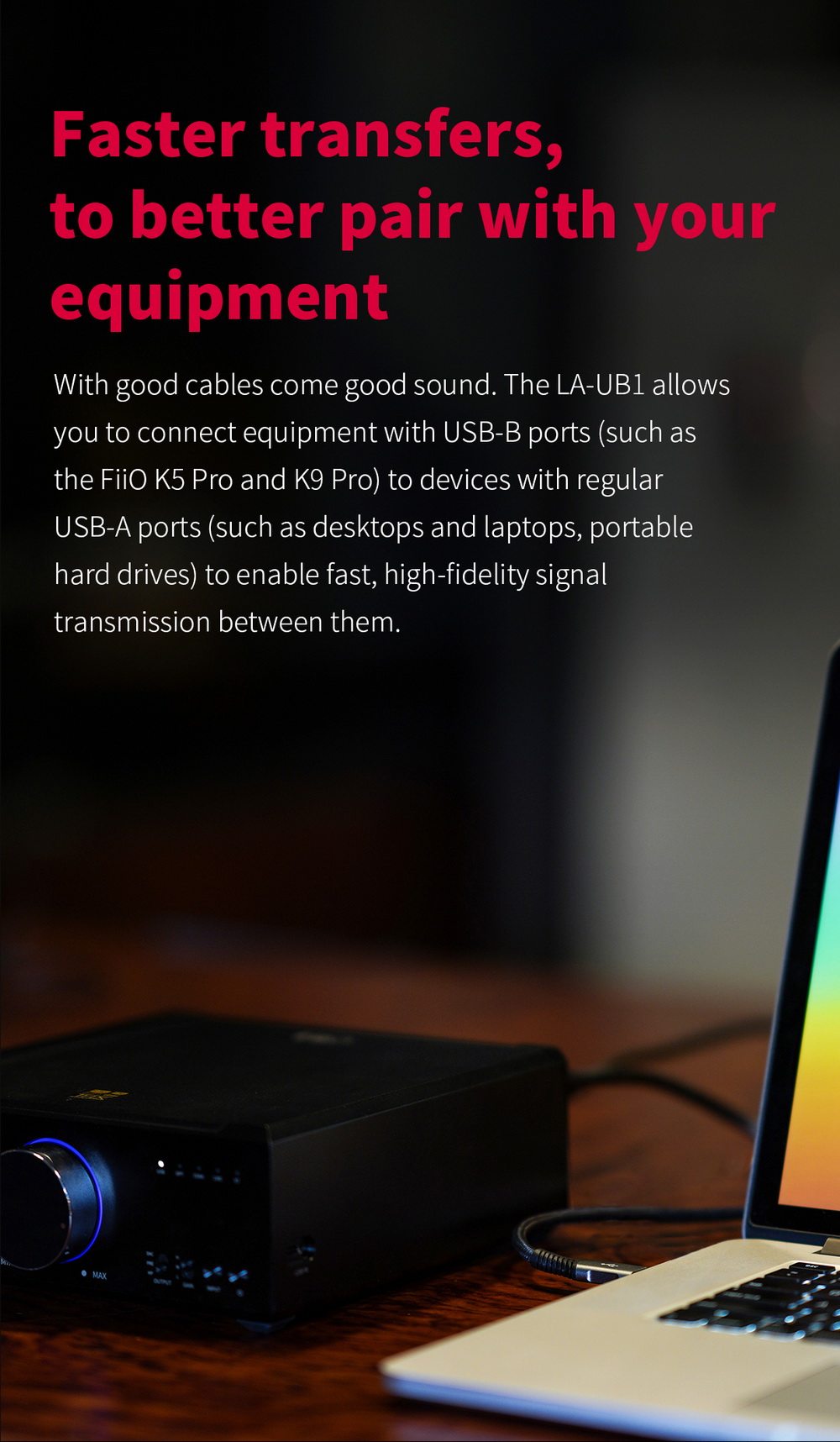 ขาย FiiO LA-UB1 สาย USB-A to USB-B สำหรับ DAC/AMP, PC, เครื่องเสียง