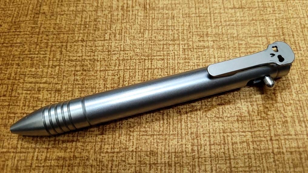 CHAVES KNIVES ULTRAMAR BOLT ACTION PEN BEAD BLAST TITANIUM